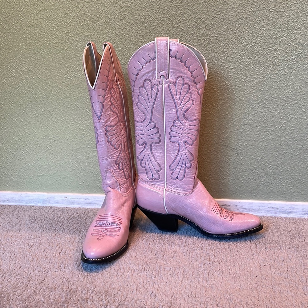 Pink Heeled Boots